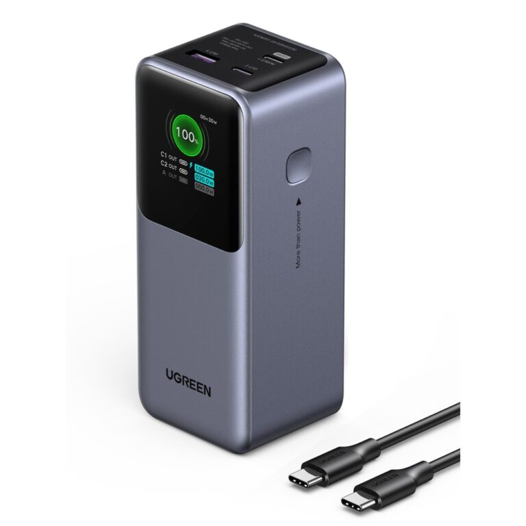 Ugreen 20000mAh Power Bank 130W USB-C Fast Charging for Laptop/Smartphone Grey