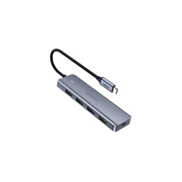 UGREEN 4-Port USB-C to 4x USB 3.0 Hub, 5000 Mbit/s, 0.15m Cable, Space Grey