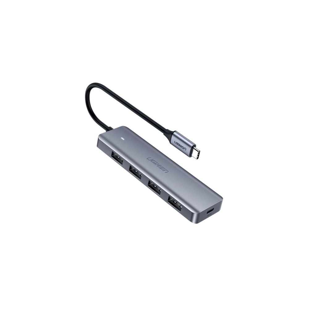 UGREEN 4-Port USB-C to 4x USB 3.0 Hub, 5000 Mbit/s, 0.15m Cable, Space Grey UGREEN 4-Port USB-C to 4x USB 3.0 Hub, 5000 Mbit/s, 0.15m Cable, Space Grey