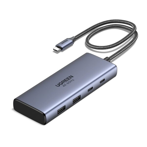 Ugreen 7-in-1 USB-C Hub Docking Station with 2 x HDMI 4K 60Hz and 100W Power Delivery Grey