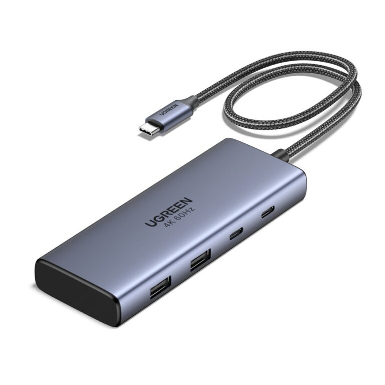 Ugreen 7-in-1 USB-C Hub Docking Station with 2 x HDMI 4K 60Hz and 100W Power Delivery Grey