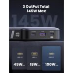 Ugreen 90597A Power Bank 25000 mAh, 140W Fast Charging, 3-Device Output, LED Display, Grey