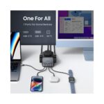 Ugreen 90906 GaN 65W AC Charger - 2x USB-C, 2x USB-A, Universal, Grey/Silver, 1.8m Cable