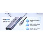 Ugreen CM511 USB-C 6-in-1 Hub - 3x USB-A 3.0, HDMI 4K, SD/TF Card Reader, Silver