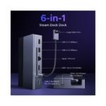 Ugreen CM800 6-in-1 USB-C Docking Station - 100W Power Delivery, Ethernet, Grey