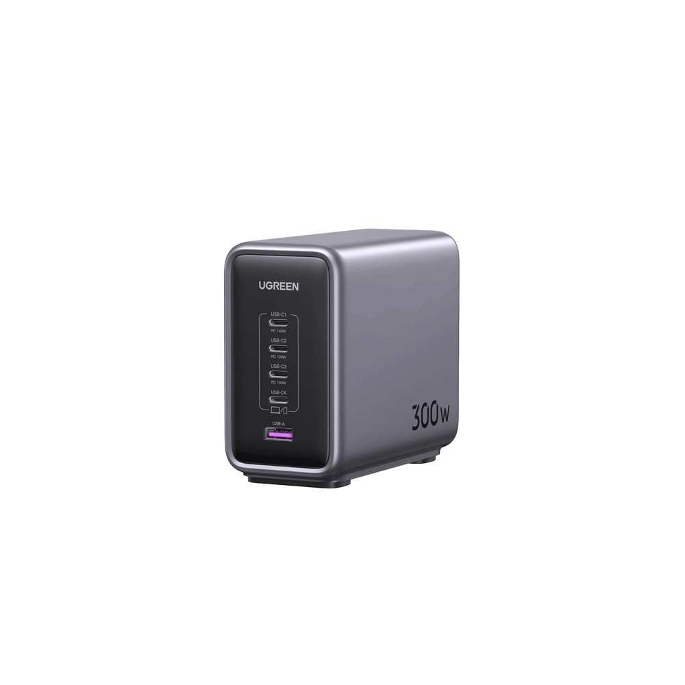 Ugreen Nexode 300W Universal GaN Fast Charger 4x USB-C 1x USB-A Indoor Black Ugreen Nexode 300W Universal GaN Fast Charger 4x USB-C 1x USB-A Indoor Black