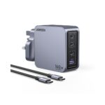 Ugreen Nexode Pro 160W GaN Fast Charger, 4-Port USB-C/USB-A, Power Delivery 3.1, Grey/Silver