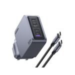 Ugreen Nexode Pro 160W GaN Fast Charger, 4-Port USB-C/USB-A, Power Delivery 3.1, Grey/Silver