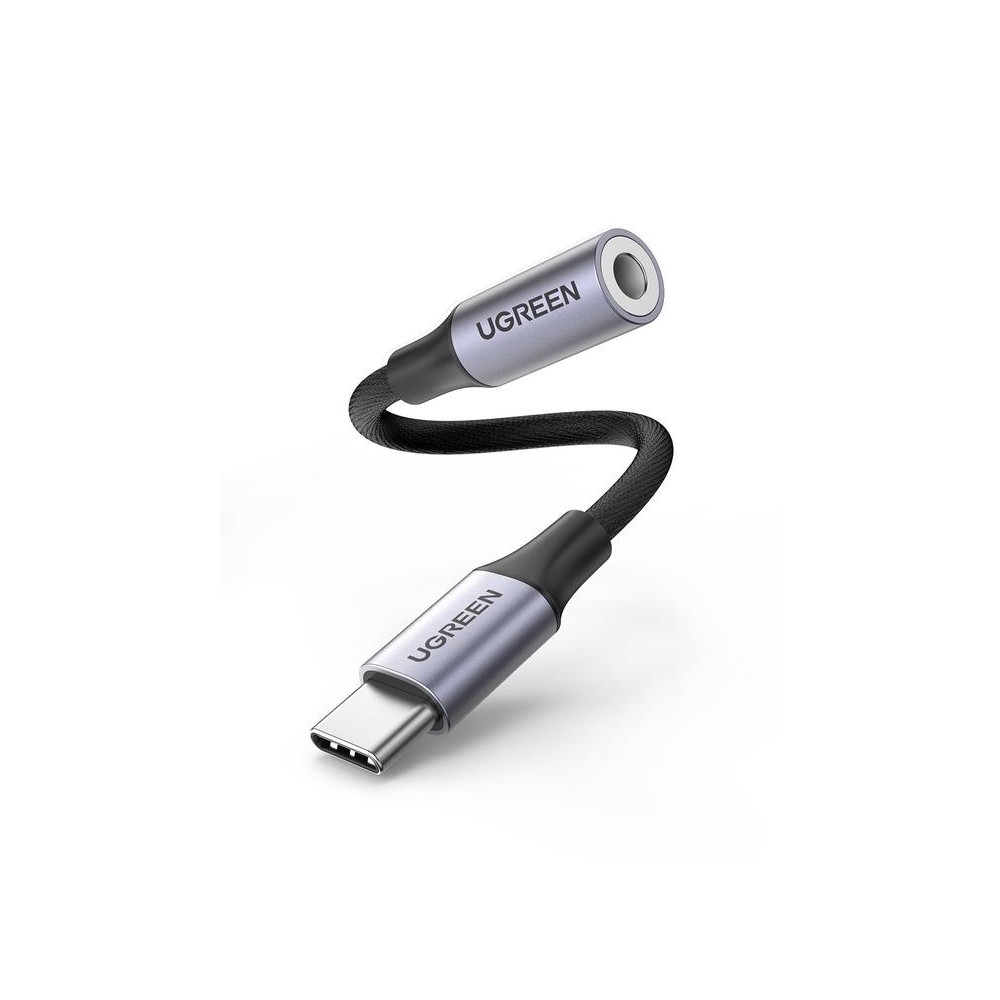 Ugreen USB-C to 3.5mm Audio Cable with DAC Chip - Black/Grey