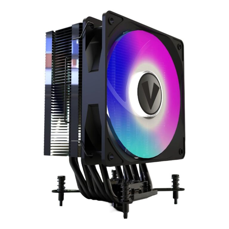 VIDA Boreas Black 220W TDP CPU Air Cooler, 12cm Fan, Multi-LED, AM5/LGA1700 Support