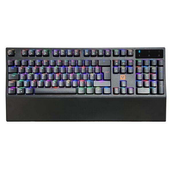 VIDA Mecha Mechanical RGB Gaming Keyboard, Wired USB, Full-Size 105 Keys, UK English QWERTY, Outemu Red Switches, Black