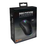 VIDA Precision Gaming Mouse, Wired USB, Ambidextrous, 12400 DPI, RGB, 6 Programmable Buttons, Black