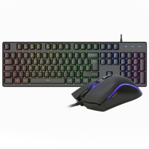 Vida Rebel 2-in-1 Gaming Keyboard and Mouse Kit, Wired, RGB, QWERTY UK, 7200 DPI, Black