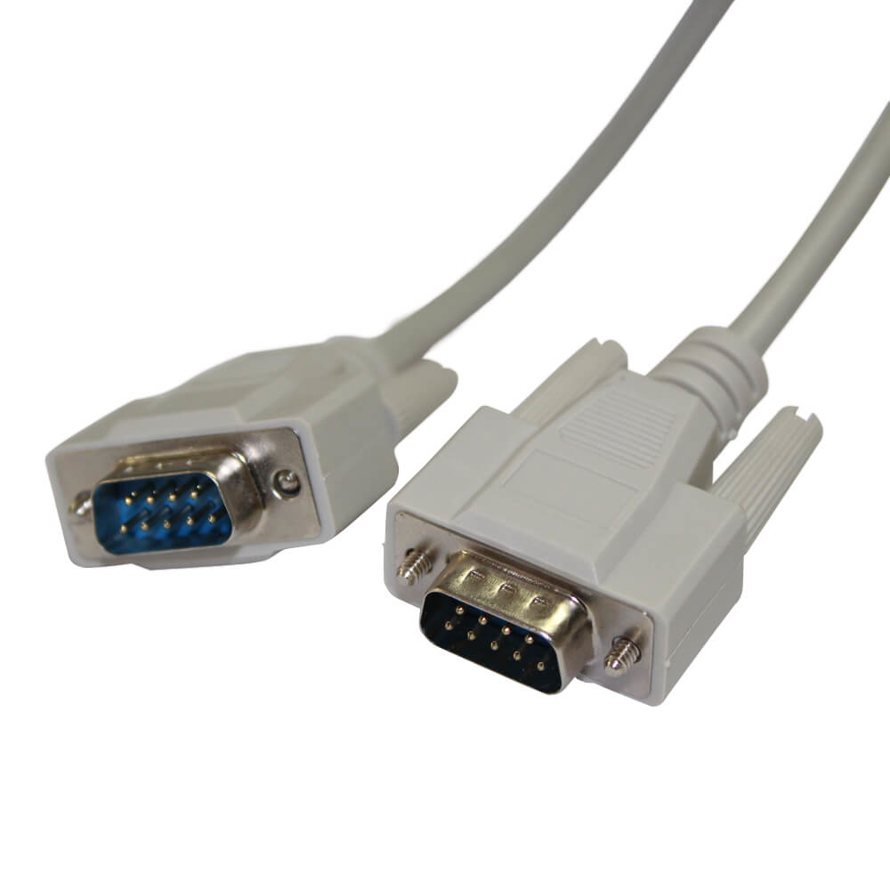 Videk DB9M to DB9M Extension Cable 2m Beige Male to Male Videk DB9M to DB9M Extension Cable 2m Beige Male to Male