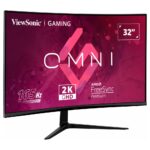 Viewsonic VX3218C-2K 32" QHD 165Hz 1ms Curved VA Gaming Monitor Black