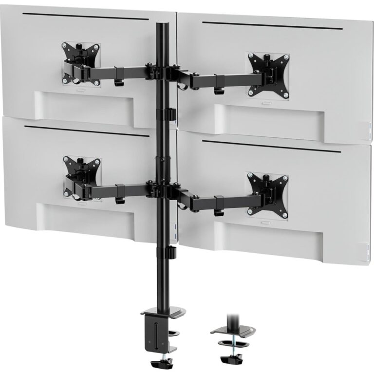 VonHaus Quad Monitor Stand for 13-32 Inch Screens Black