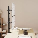 VonHaus vertical double monitor stand holding two screens stacked – view 2