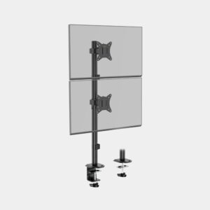 VonHaus vertical double monitor stand holding two screens stacked