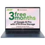 Acer Chromebook 314 14" WUXGA IPS Laptop, MediaTek Kompanio 540, 4GB RAM, 64GB eMMC, ChromeOS, Blue