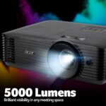 Acer X1328 DLP Projector, WXGA (1280 x 800), 5000 ANSI Lumens, HDMI, Black