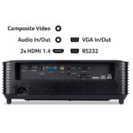 Acer X1328 DLP Projector, WXGA (1280 x 800), 5000 ANSI Lumens, HDMI, Black