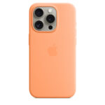 Apple Silicone Case with MagSafe for iPhone 15 Pro 6.1" Drop Proof Cover - Orange Sorbet