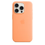 Apple Silicone Case with MagSafe for iPhone 15 Pro 6.1" Drop Proof Cover - Orange Sorbet