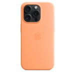 Apple Silicone Case with MagSafe for iPhone 15 Pro 6.1" Drop Proof Cover - Orange Sorbet