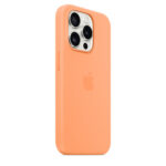 Apple Silicone Case with MagSafe for iPhone 15 Pro 6.1" Drop Proof Cover - Orange Sorbet