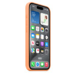 Apple Silicone Case with MagSafe for iPhone 15 Pro 6.1" Drop Proof Cover - Orange Sorbet
