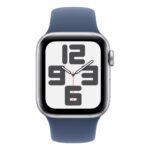 Apple Watch SE GPS Smartwatch 40mm Silver Aluminium Case with Denim Sport Band S/M watchOS 11 32GB