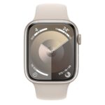 Apple Watch Series 9 Smartwatch 45 mm S9 64GB Starlight Aluminium Case with Starlight Sport Band M/L watchOS 10