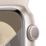 Apple Watch Series 9 Smartwatch 45 mm S9 64GB Starlight Aluminium Case with Starlight Sport Band M/L watchOS 10