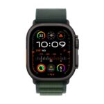 Apple Watch Ultra 2 Smartwatch GPS + Cellular 49mm Black Titanium Case with Dark Green Alpine Loop Medium