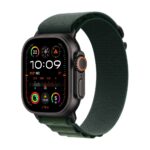 Apple Watch Ultra 2 Smartwatch GPS + Cellular 49mm Black Titanium Case with Dark Green Alpine Loop Medium
