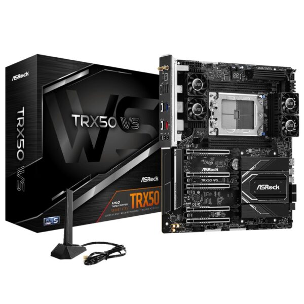 ASRock TRX50 WS Extended ATX Motherboard, Socket sTR5, AMD TRX50, DDR5, Wi-Fi 6E, Black