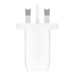 Belkin WCB010MYWH 60W Dual USB-C PD 3.1 PPS Fast Wall Charger, UK Plug, White