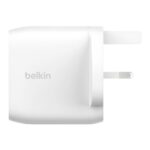 Belkin WCB010MYWH 60W Dual USB-C PD 3.1 PPS Fast Wall Charger, UK Plug, White