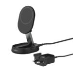 Belkin WIA008MYBK Qi2 15W Fast Wireless Charging Stand and Pad with 20W USB-C Adapter - Black