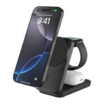 Belkin WIZ036MYBK 3-in-1 Foldable Qi2 Wireless Charger 25W MagSafe Compatible 45W USB-C - Black