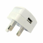 Cables Direct USB-CHR21A 1-Port USB Mains Charger 5V 2.1A Type G UK Plug - White