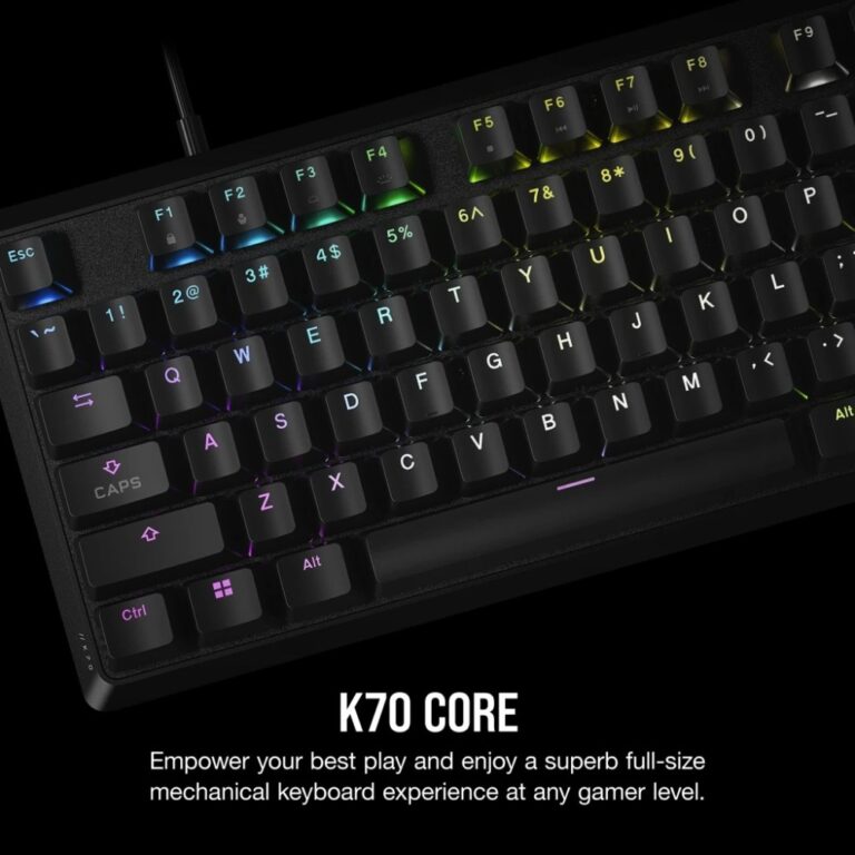 Corsair K70 Core Full-Size Gaming Keyboard Wired Optical Switch QWERTY UK English Black