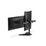 Digitus Dual Monitor Stand for 15" to 32" Screens, Freestanding Desk Mount, Steel, Black