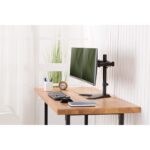 Digitus Dual Monitor Stand for 15" to 32" Screens, Freestanding Desk Mount, Steel, Black