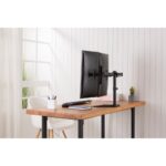 Digitus Dual Monitor Stand for 15" to 32" Screens, Freestanding Desk Mount, Steel, Black