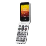 Doro Leva L20 Clamshell 4G Feature Phone, 2.8" TFT Display, 128MB ROM, 64MB RAM, Black, White