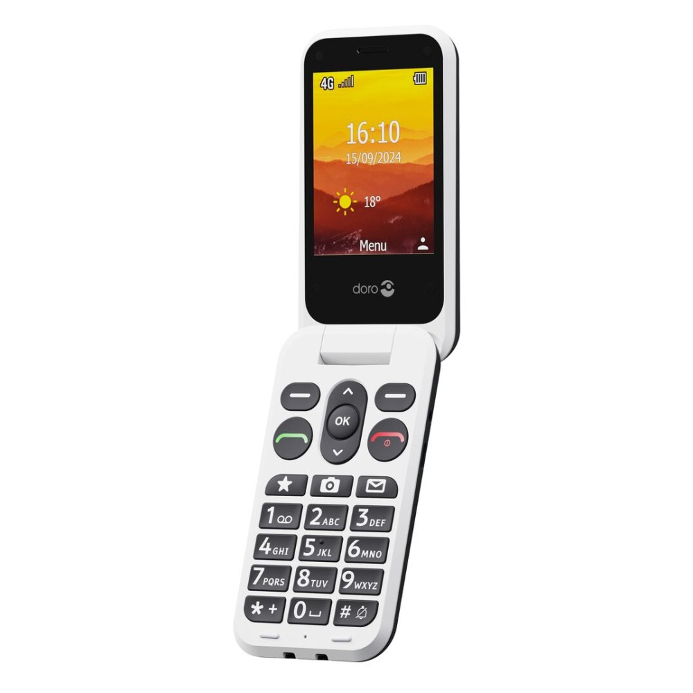 Doro Leva L20 Clamshell 4G Feature Phone, 2.8" TFT Display, 128MB ROM, 64MB RAM, Black, White Doro Leva L20 Clamshell 4G Feature Phone, 2.8" TFT Display, 128MB ROM, 64MB RAM, Black, White