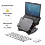 Fellowes Professional Series Laptop Workstation, Metal, Black, Adjustable, 4x USB 2.0
