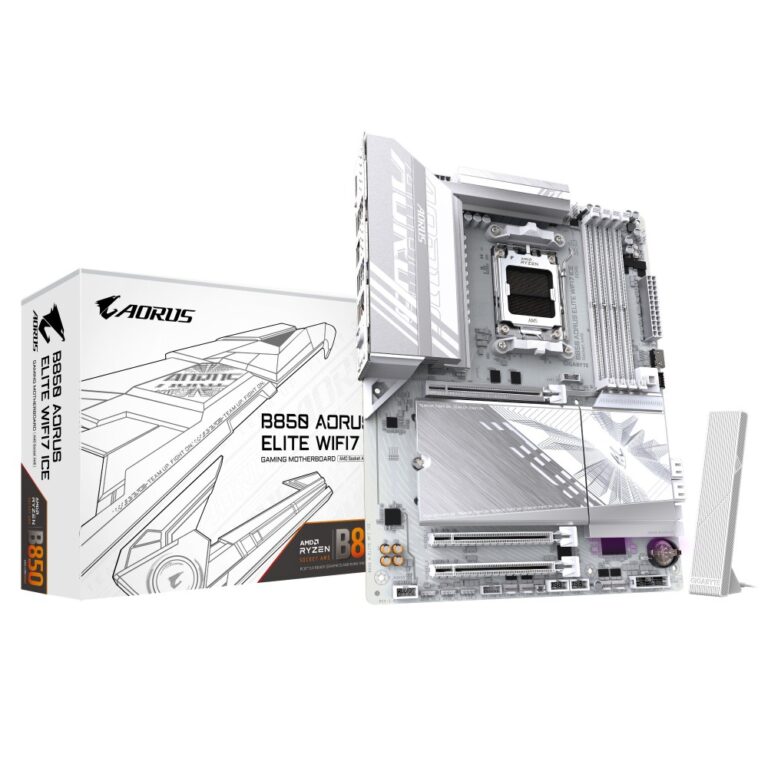Gigabyte B850 Aorus Elite WiFi 7 Ice Motherboard Socket AM5 ATX DDR5 Brown/White