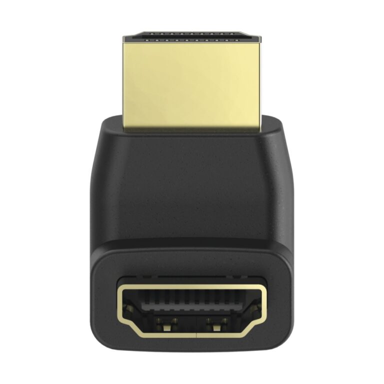 Hama 00205164 HDMI Type A Male to Female Down Angled Adapter, Gold Plated - Black